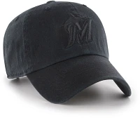 '47 Adult Miami Marlins Black Clean Up Adjustable Hat