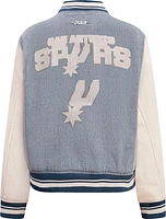 Pro Standard Women's San Antonio Spurs Denim Varsity Bomber Jacket