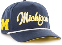 ‘47 Men's Michigan Wolverines Blue Overhand Script Hitch Adjustable Hat