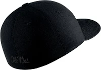 Nike Men's Ole Miss Rebels Triple Black Swoosh Flex Stretch Fit Hat