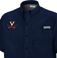 Columbia Men's Virginia Cavaliers Blue Button-Down Performance Short Sleeve Shirt