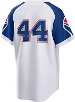 Nike Men's Replica Atlanta Braves Cooperstown Hank Aaron #44 White Cool Base Jersey