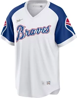 Nike Men's Replica Atlanta Braves Cooperstown Hank Aaron #44 White Cool Base Jersey