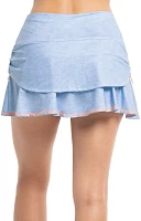 Lucky Love Women's Chambray Ruched Skirt