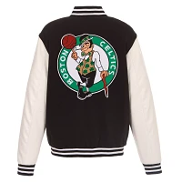 JH Design Men's Boston Celtics Black Varsity Jacket