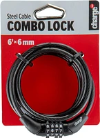 Charge 6' x 6mm Number Combination Cable Lock