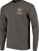 Image One Adult Colorado Buffaloes Grey Stressed Sky Long Sleeve T-Shirt