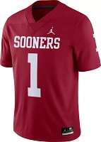 Jordan Men's Jalen Hurts Oklahoma Sooners #1 Crimson Dri-FIT Game Football Jersey