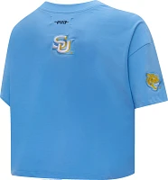 Pro Standard Women's Southern University Jaguars Columbia Blue Classic Boxy T-Shirt