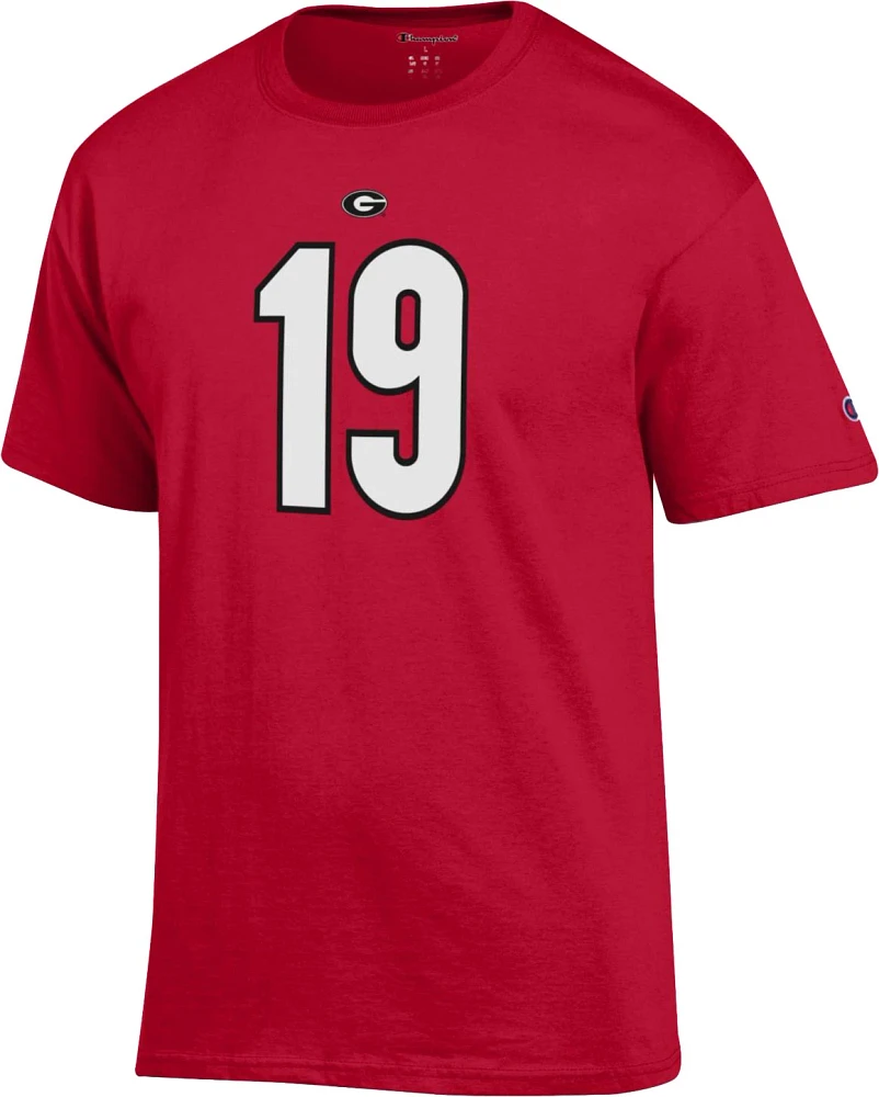 Champion Mens Georgia Bulldogs Brock Bowers 19 T-Shirt | The Market Place