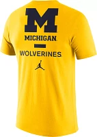 Jordan Men's Michigan Wolverines Maize Dri-FIT Cotton DNA T-Shirt