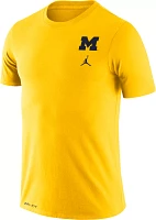 Jordan Men's Michigan Wolverines Maize Dri-FIT Cotton DNA T-Shirt