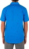 Hurley Men's Organic Wind and Sea Short Sleeve Button Down Shirt