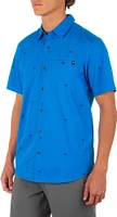 Hurley Men's Organic Wind and Sea Short Sleeve Button Down Shirt