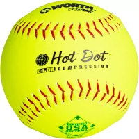 Worth 12" USA Hot Dot Slowpitch Softballs - 6 Pack