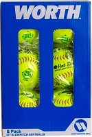 Worth 12" USA Hot Dot Slowpitch Softballs - 6 Pack