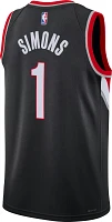 Nike Men's Portland Trail Blazers Anfernee Simons #1 Black Swingman Jersey