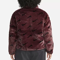 Nike Women's Sportswear Faux Fur Allover Print Jacket