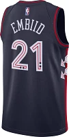 Nike Men's 2023-24 City Edition Philadelphia 76ers Joel Embiid #21 Navy Swingman Jersey