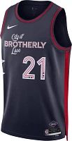 Nike Men's 2023-24 City Edition Philadelphia 76ers Joel Embiid #21 Navy Swingman Jersey