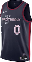 Nike Men's 2023-24 City Edition Philadelphia 76ers Tyrese Maxey #0 Navy Swingman Jersey