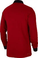 Nike Men's Georgia Bulldogs Red Striped Long Sleeve Polo