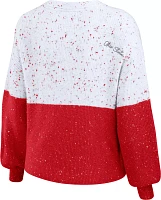 WEAR by Erin Andrews Women's Ohio State Buckeyes Red/White Fleck Pullover Sweater