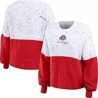 WEAR by Erin Andrews Women's Ohio State Buckeyes Red/White Fleck Pullover Sweater