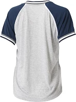 WEAR by Erin Andrews Women's Jackson State Tigers Grey Raglan Short Sleeve V-Neck T-Shirt