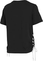 WEAR By Erin Andrews Women's Angel City FC Side Lace Black T-Shirt