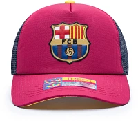 Fan Ink Adult FC Barcelona 2023 Aspen Red Trucker Hat