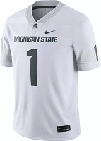 Nike Men's Michigan State Spartans #1 White Dri-FIT Away Game Football Jersey