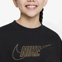 Nike Girls' Sportswear Club Fleece Shine Crewneck