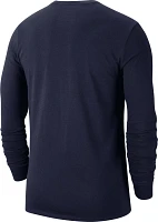 Nike Men's North Carolina Tar Heels Navy Cotton Varsity Game Long Sleeve T-Shirt