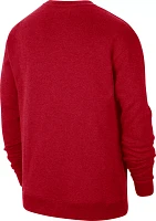 Nike Men's Ohio State Buckeyes Scarlet Club Fleece Arch Word Crew Neck Sweatshirt