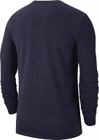 Nike Men's Michigan Wolverines Blue Classic Core Cotton Long-Sleeve Shirt