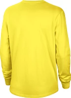 Nike Women's Oregon Ducks Yellow Cotton Letterman Long Sleeve T-Shirt