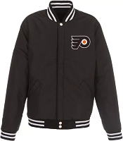 JH Design Philadelphia Flyers Varsity Black Reversible Wool Jacket