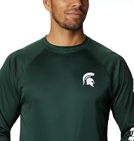 Columbia Men's Michigan State Spartans Green Terminal Tackle Long Sleeve T-Shirt