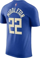 Nike Men's 2023-24 City Edition Milwaukee Bucks Khris Middleton #22 Royal T-Shirt