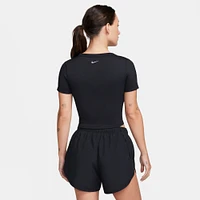 Nike Women's One Fitted Dri-FIT Short-Sleeve Cropped Top