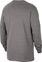 Nike Men's Georgia Bulldogs Grey Classic Core Cotton Logo Long Sleeve T-Shirt