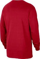 Nike Men's Ohio State Buckeyes Scarlet Classic Core Cotton Logo Long Sleeve T-Shirt