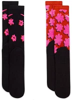 Nike Flower Power 2 Pack Crew Socks