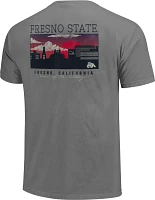 Image One Men's Fresno State Bulldogs Grey Campus Building T-Shirt