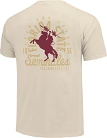 Image One Men's Florida State Seminoles Ivory Mascot Local T-Shirt