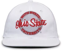 The Game Men's Ohio State Buckeyes White Retro Circle Adjustable Hat