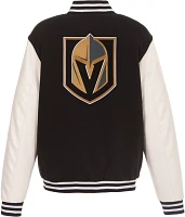 JH Design Vegas Golden Knights Varsity Black Reversible Wool Jacket