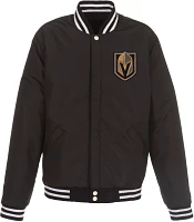 JH Design Vegas Golden Knights Varsity Black Reversible Wool Jacket