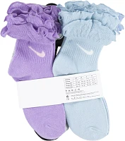 Nike Girls' Ruffle Welt Ankle Socks - 6 Pack